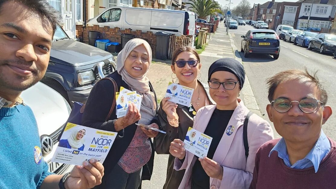 Redbridge & Ilford Independents party members campaigning ahead of the election. (Screengrab/ X)