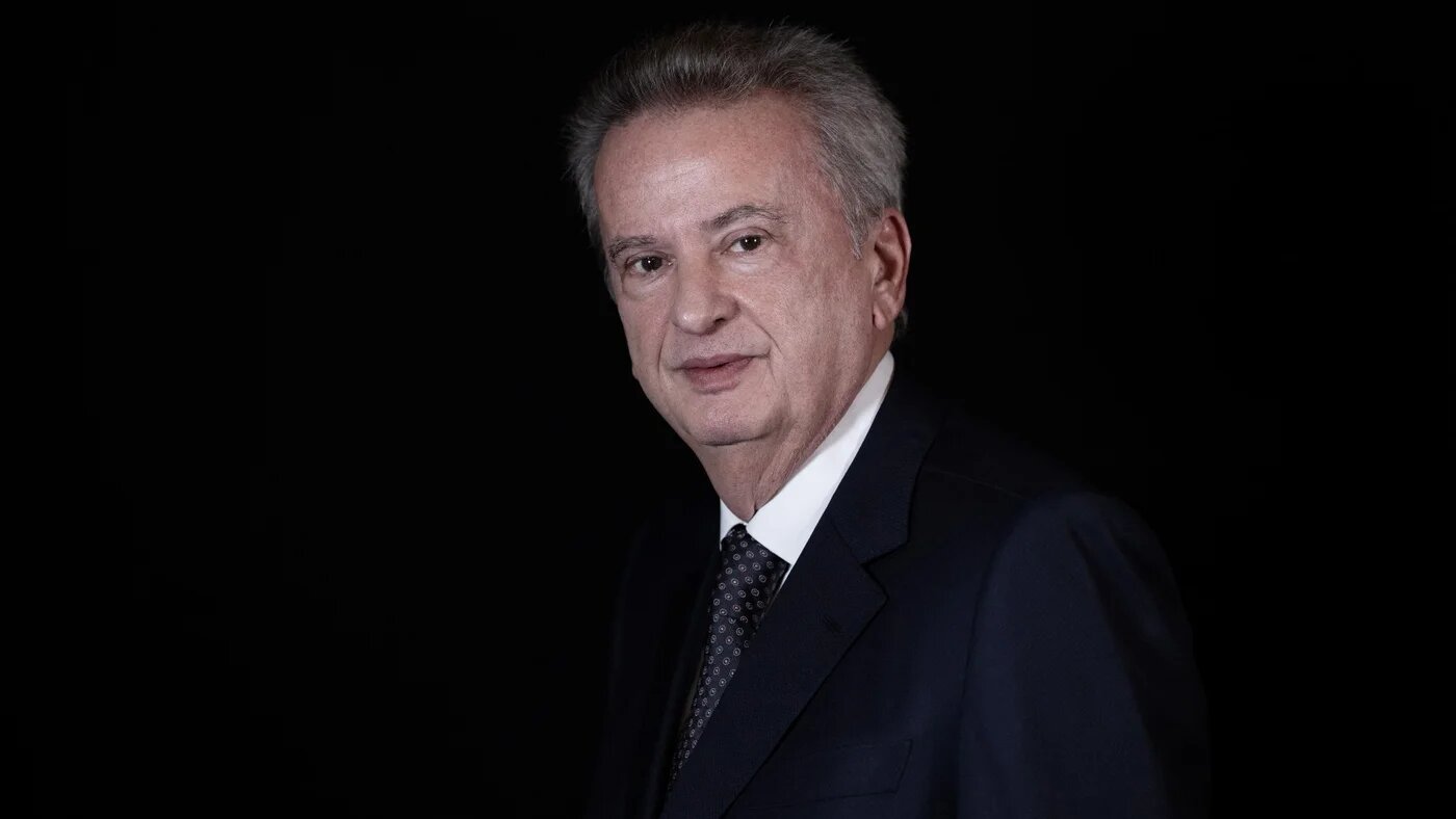 Lebanon's Central Bank chief Riad Salameh during a studio photo session in the capital Beirut, on 20 December 2021 (AFP)