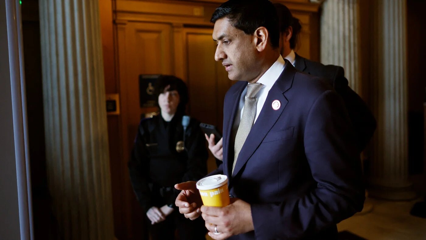 Congressman Ro Khanna leaves the US Capitol building in Washington DC on 13 March2024  [Chip Somodevilla/Getty Images/AFP]