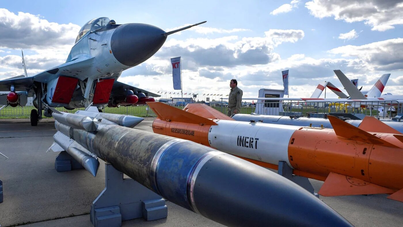 A Russian MIG stationed outside Moscow on 27 August 2019. Algeria's air force consists of MiG-29 and Su-30 fighter jets.