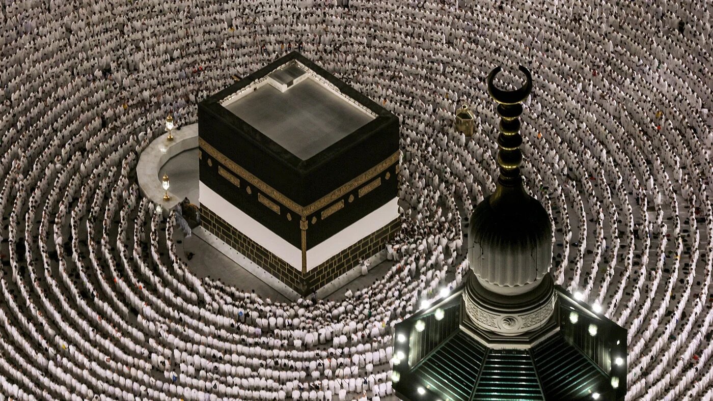 Muslims gather to pray around the Kaaba, Islam's holiest site, in Mecca on 1 June 2025 ahead of the annual Hajj pilgrimage (Hazem Bader/AFP)