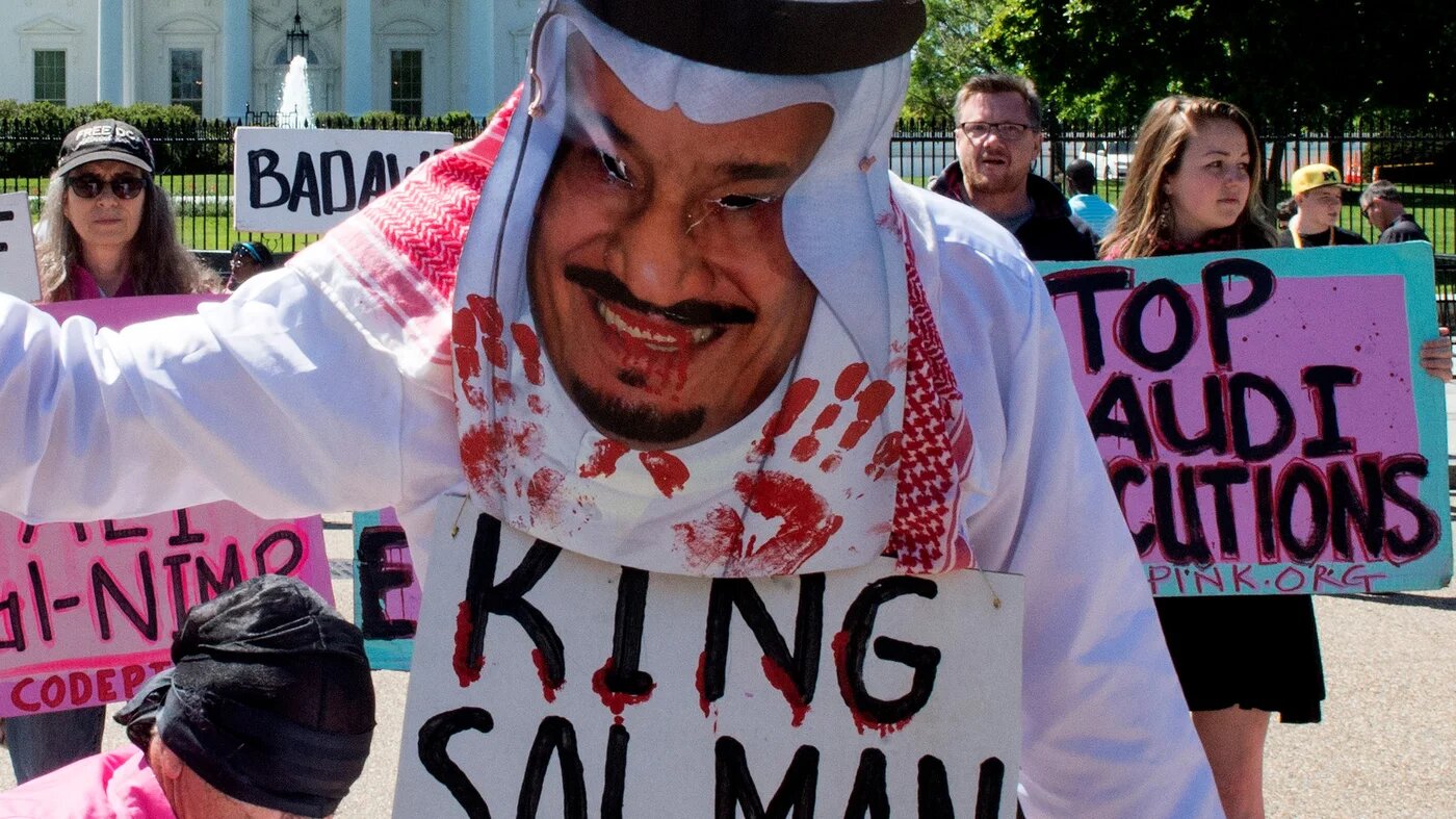 Demonstrators in Washington protest against Saudi children sentenced to death in the kingdom.
