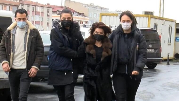 Sedef Kabas being taken into an Istanbul courthouse last month.
