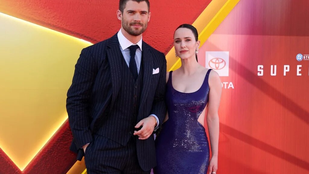 US actress Rachel Brosnahan and US actor David Corenswet attend the Los Angeles premiere of "Superman" at the TCL Chinese Theatre in Hollywood, California, on 7 July 2025 (AFP)