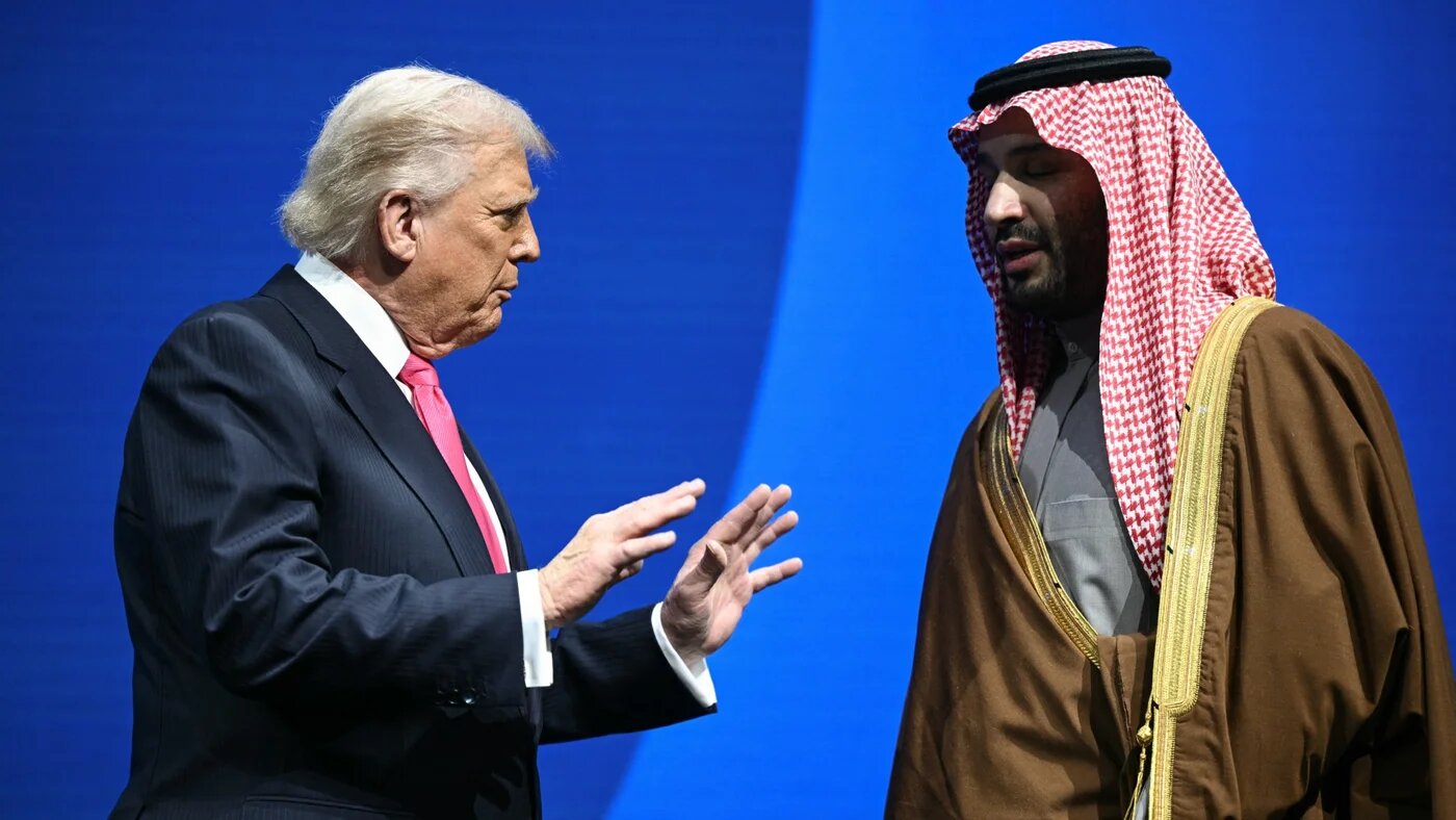 Crown Prince Mohammed bin Salman and US President Donald Trump at the US-Saudi Investment Forum in Washington, 19 November 2025 (Brendan Smialowski/AFP)