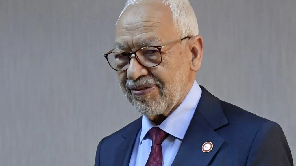 In this file photo, Rached Ghannouchi can be seen at his office in the Tunisian capital Tunis on 31 March 2022 (Fethi Belaid/AFP)