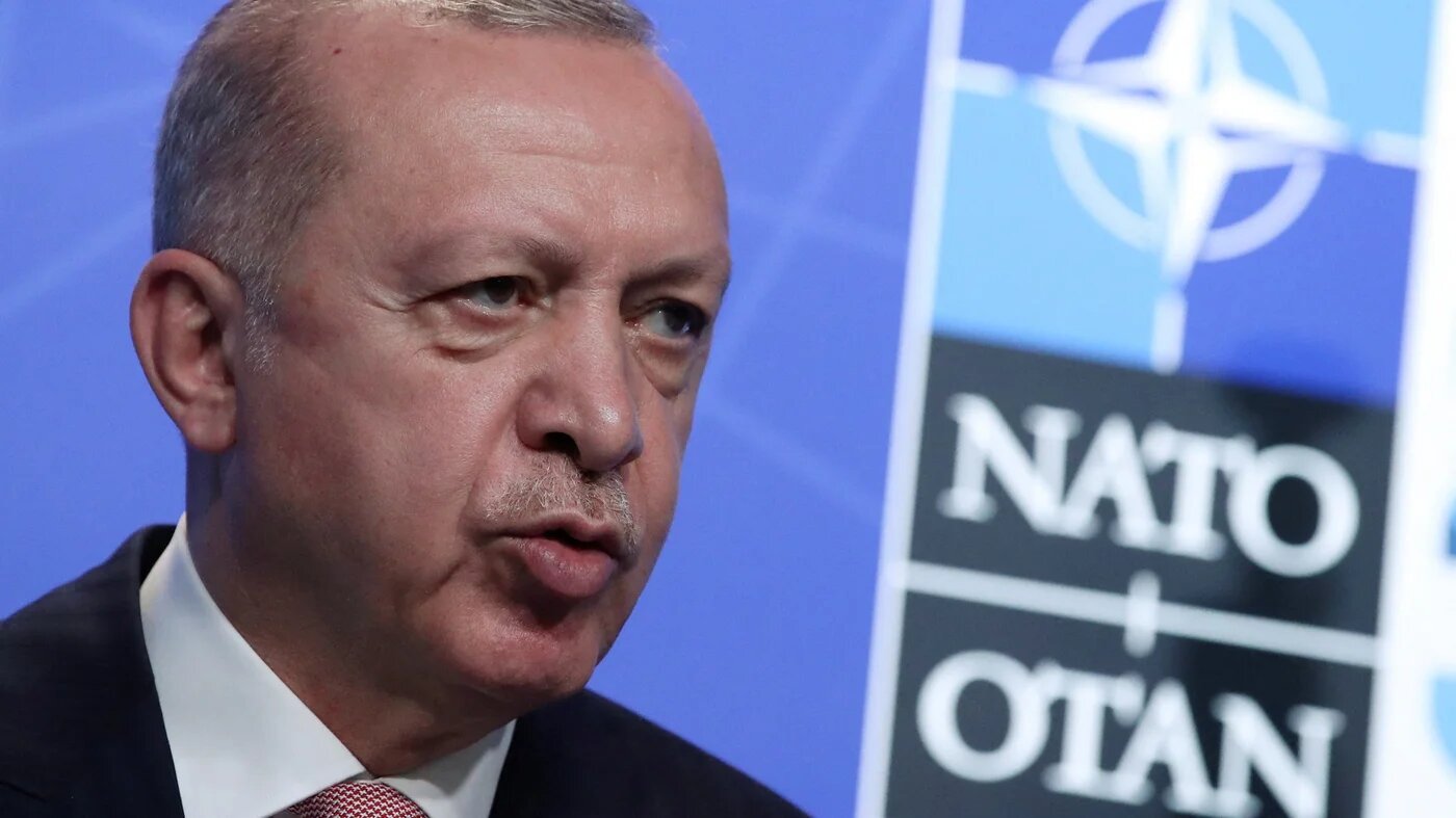 Turkey's President Tayyip Erdogan, seen here in June 2021 at a NATO summit in Brussels, says he will not support Finland and Sweden's NATO membership bid (Reuters)