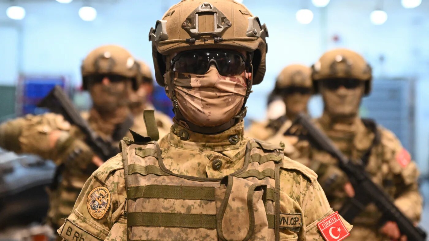 Turkish amphibious troops aboard an assault ship during Nato exercises in the Adriatic Sea on 24 September 2025 (AFP)