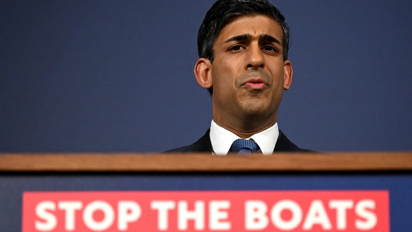British Prime Minister Rishi Sunak speaks in London on 7 March 2023 (AFP)