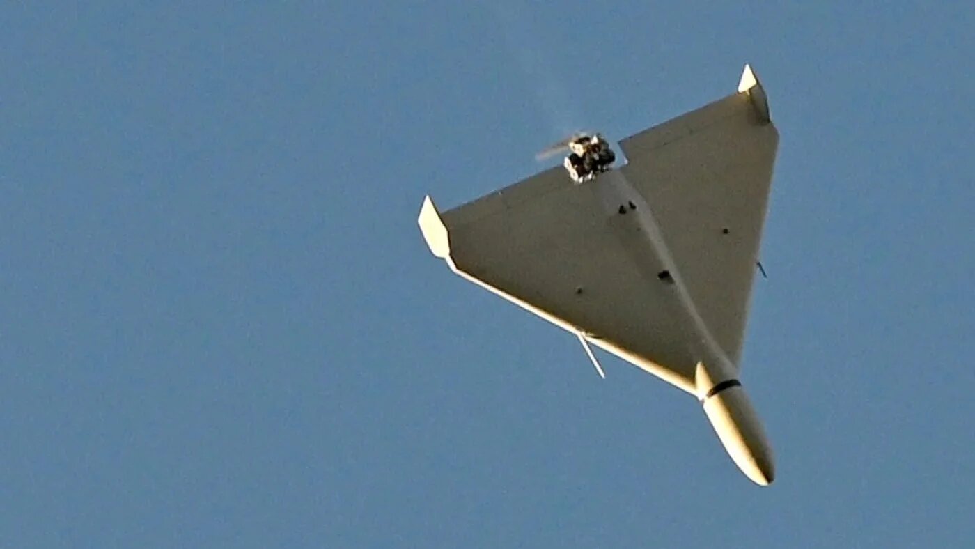 A drone flies over Kyiv during an attack on 17 October 2022 amid the Russian invasion of Ukraine (AFP)