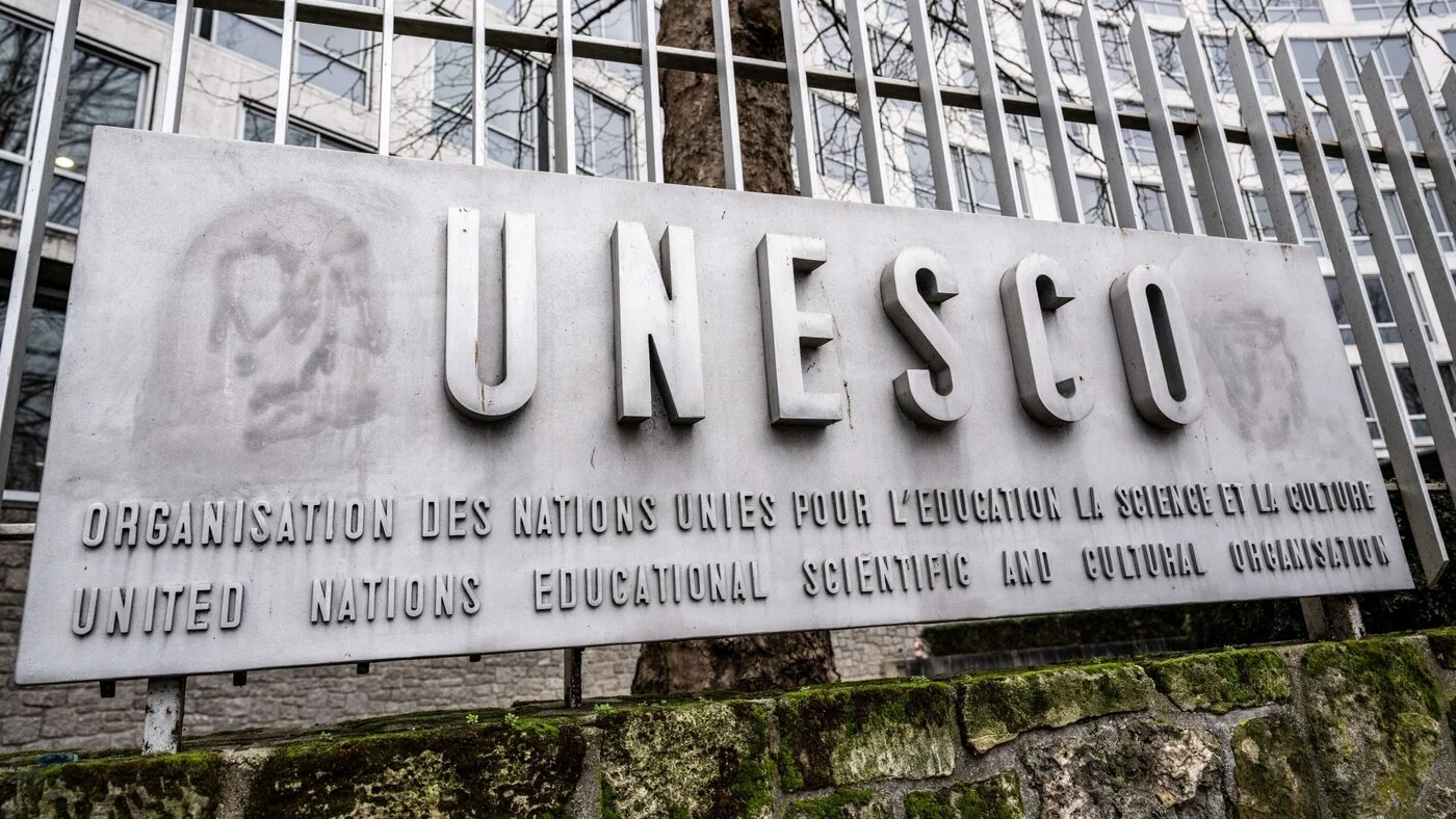 The United Nations Educational, Scientific and Cultural Organisation (Unesco) headquarters in Paris on 17 January 2025 (Bertrand Guay/AFP)