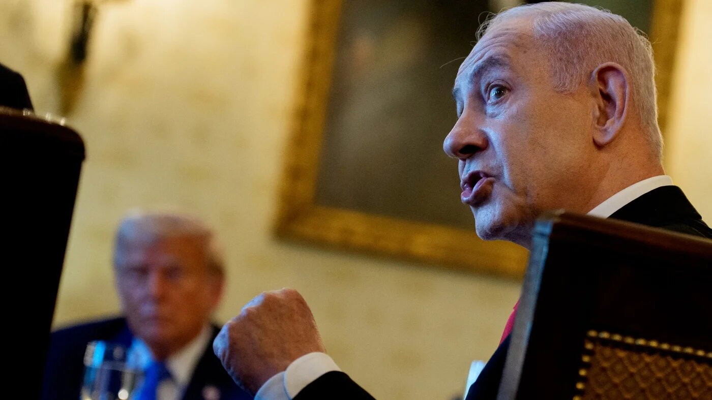 US President Donald Trump meets Israeli Prime Minister Benjamin Netanyahu in Washington, DC, on 7 July 2025 (Andrew Harnik/AFP)