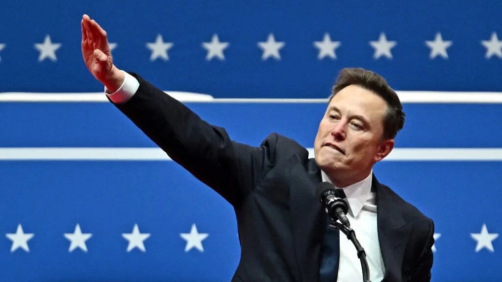 US entrepreneur Elon Musk speaks during an event marking President Donald Trump’s inauguration in Washington, DC, on 20 January 2025 (Angela Weiss/AFP)