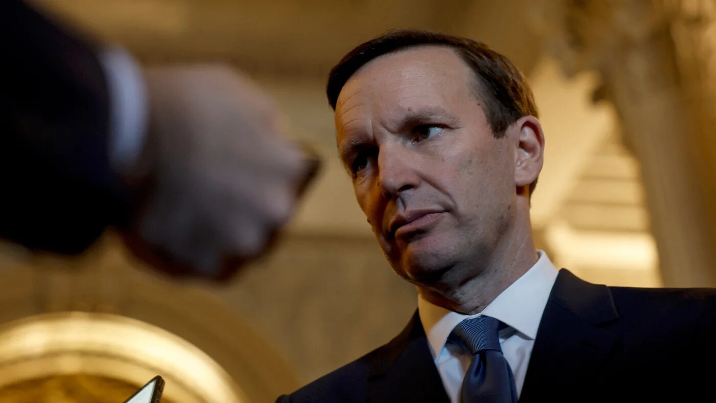 Senator Chris Murphy speaks to reporters outside the Senate Chamber in the US Capitol on 21 June 2022 in Washington (AFP)