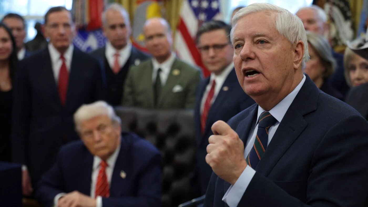 US Senator Lindsey Graham speaks during a bill signing in the Oval Office of the White House on 3 February 2026 (Alex Wong/Getty Images via AFP)