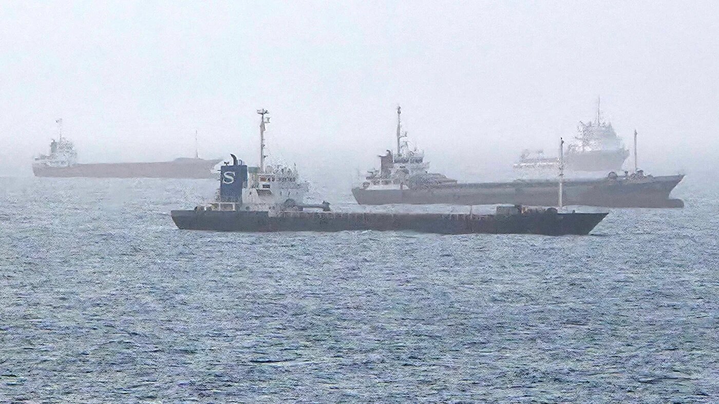 Vessels transiting through the Gulf of Oman are pictured off the coast of Muscat on 25 July 2026 (AFP)