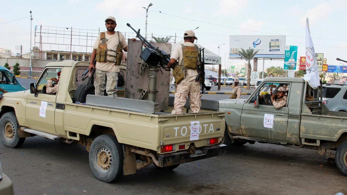 A member of the Giants Forces mans a machine gun on a patrol truck amid the southern crisis in Aden, Yemen, 7 January 2026 (Reuters/Fawaz Salman)