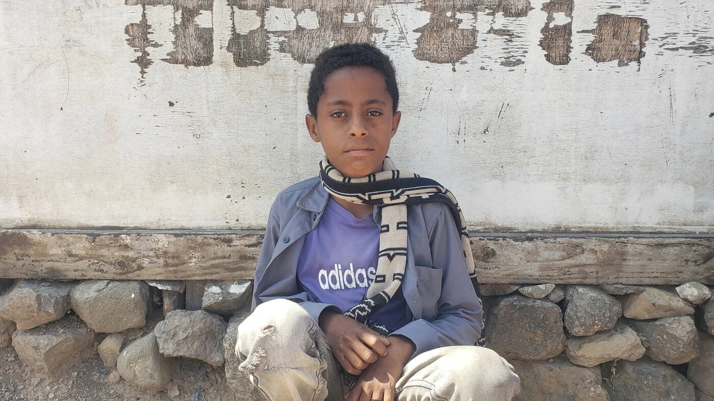 Mohammed Abdullah, 10, has been forced to beg in markets to provide food for his family of seven (MEE) 