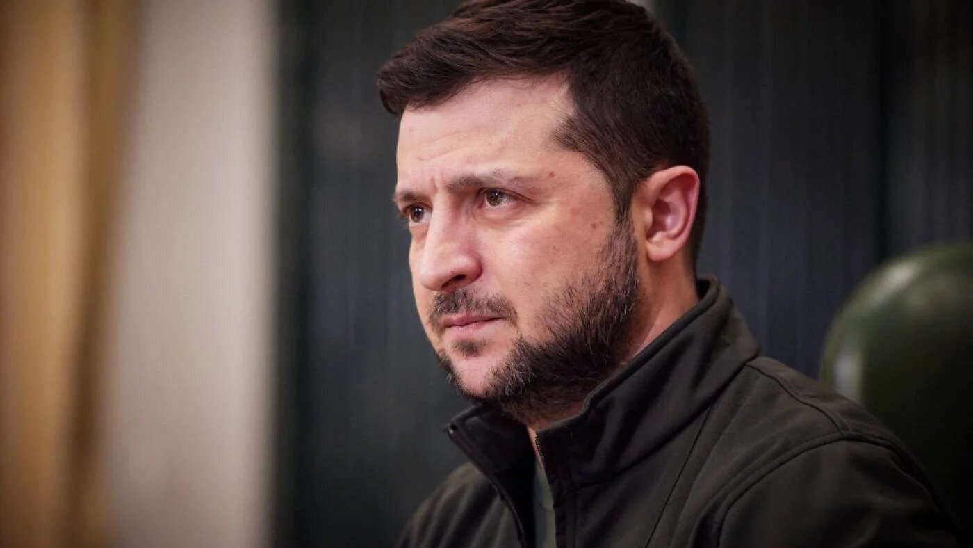 Le président ukrainien Volodymyr Zelensky s’exprime à Kyiv, le 17 mars 2022 (service de presse de la présidence ukrainienne/AFP)