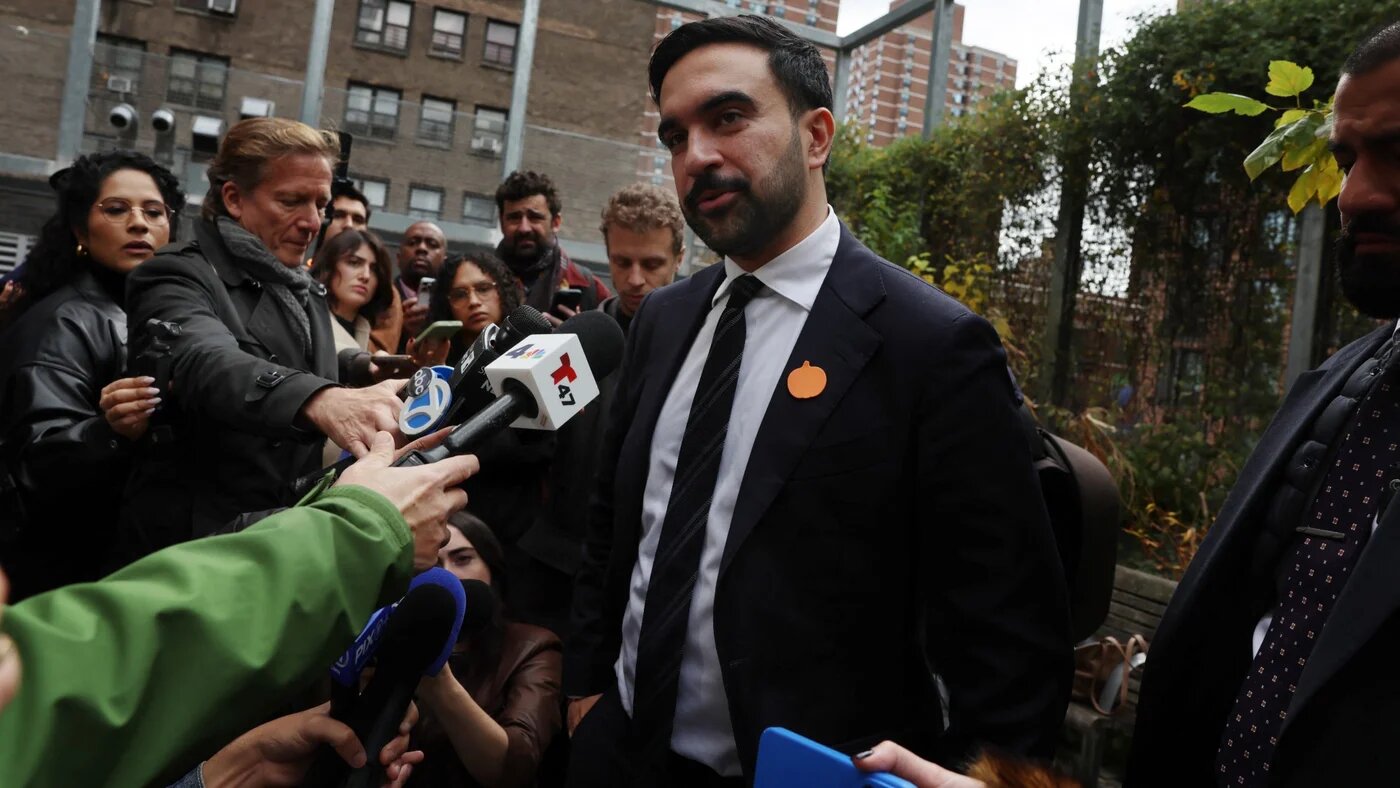 New York City Mayoral Candidate Zohran Mamdani speaks to the media on 31 October 2025 in New York City (AFP/Spencer Platt)