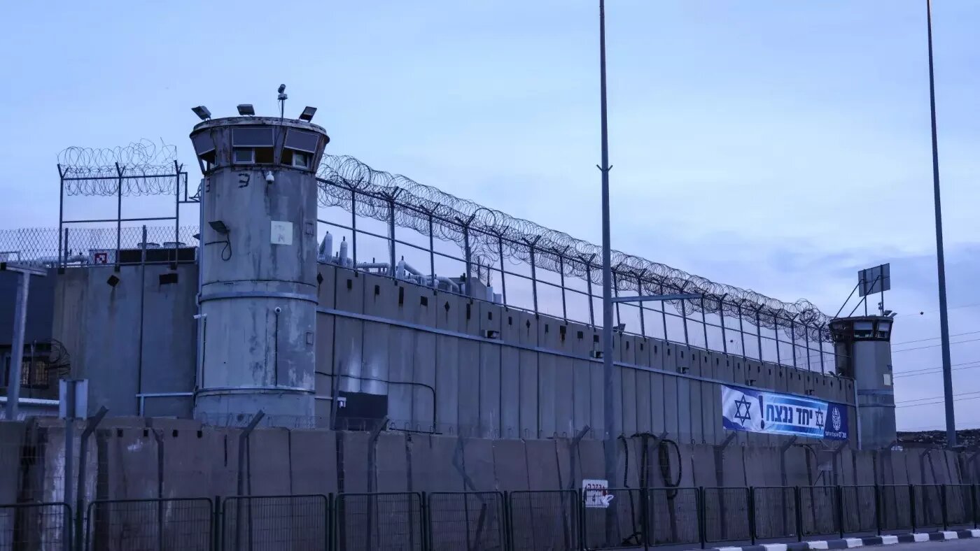 Ofer military prison, located between Ramallah and Beitunia in the occupied West Bank, is shown on 25 November 2023 (AFP)
