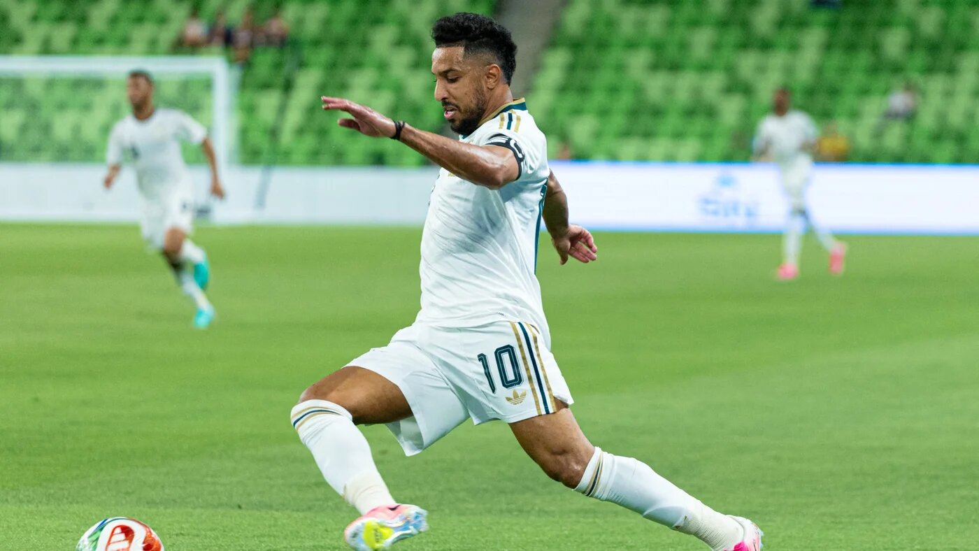 Saudi Arabia's Salem Al-Dawsari controls the ball in the second half of a friendly match with Puerto Rico at the Q2 Stadium in Austin, Texas on 5 June 2026 (AFP/Daniel Jefferson)