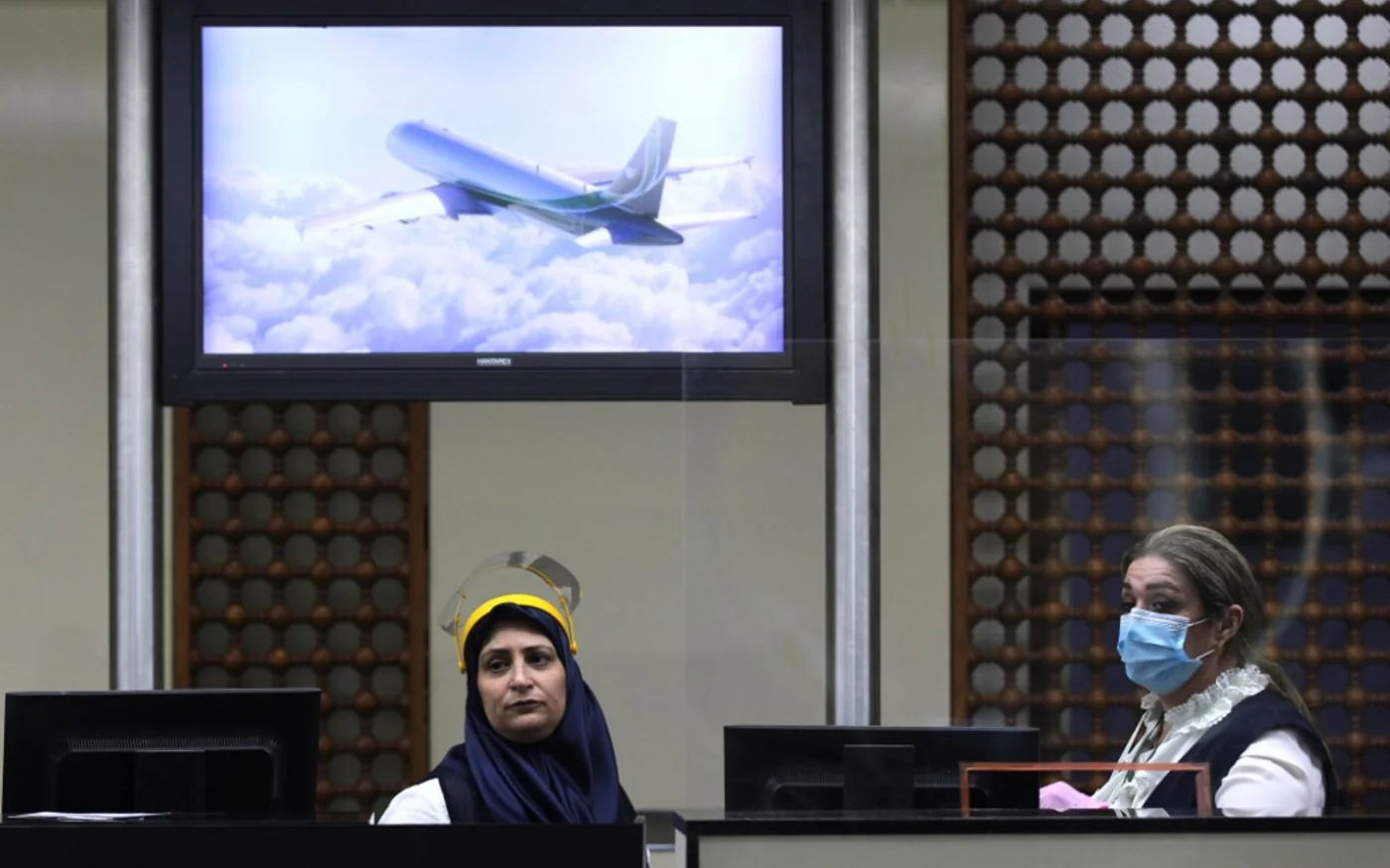 Dans le hall de l’aéroport international de Bagdad, le 23 juillet 2020 (AFP)