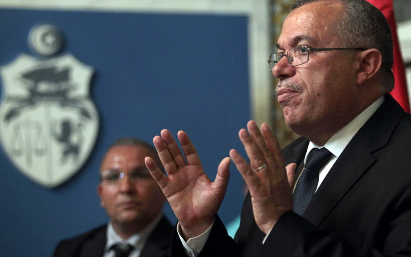 Noureddine Bhiri a condamné le coup de force de Kais Saied (AFP/Fethi Belaid)