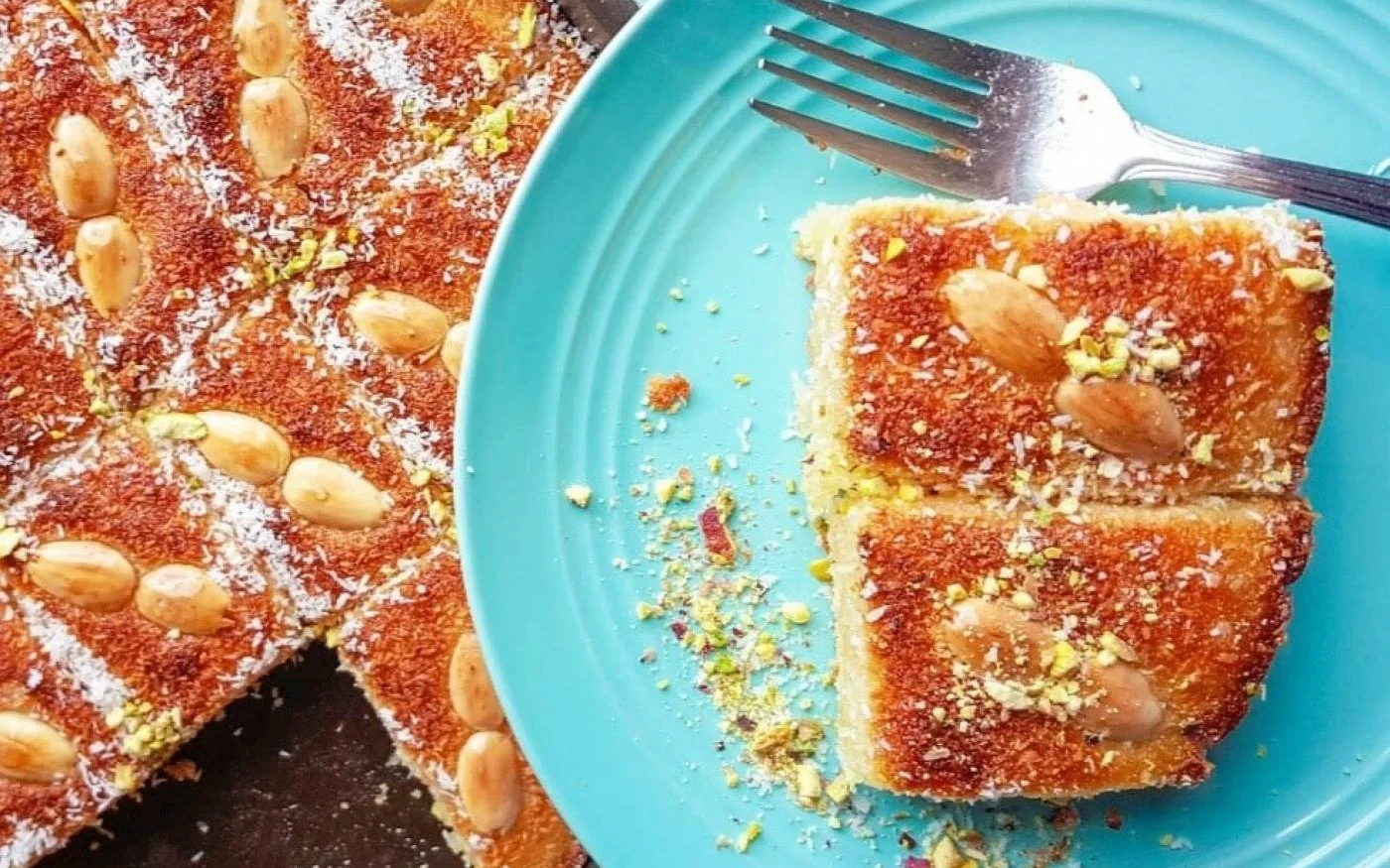 Gâteau de semoule à l'orange et noix de coco