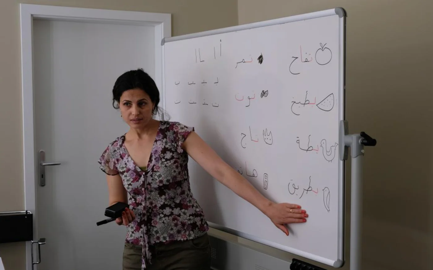 Mirvat Adwan dirige la première école privée laïque d’arabe de Berlin (avec l’aimable autorisation de Kalamon)