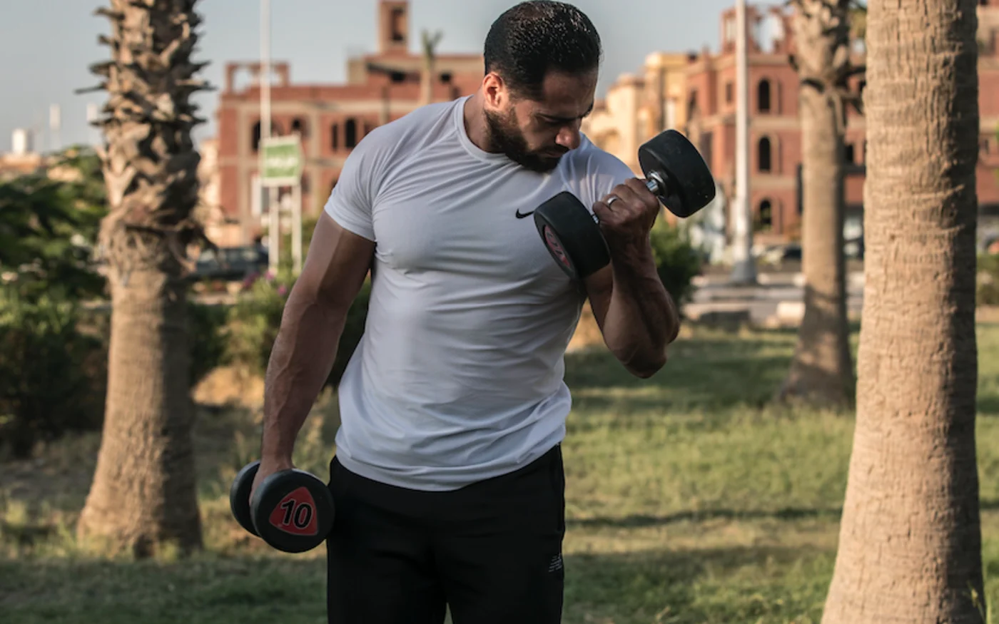Mohamed Nassim, entraîneur de bodybuilder, le 15 juin 2020 (AFP)