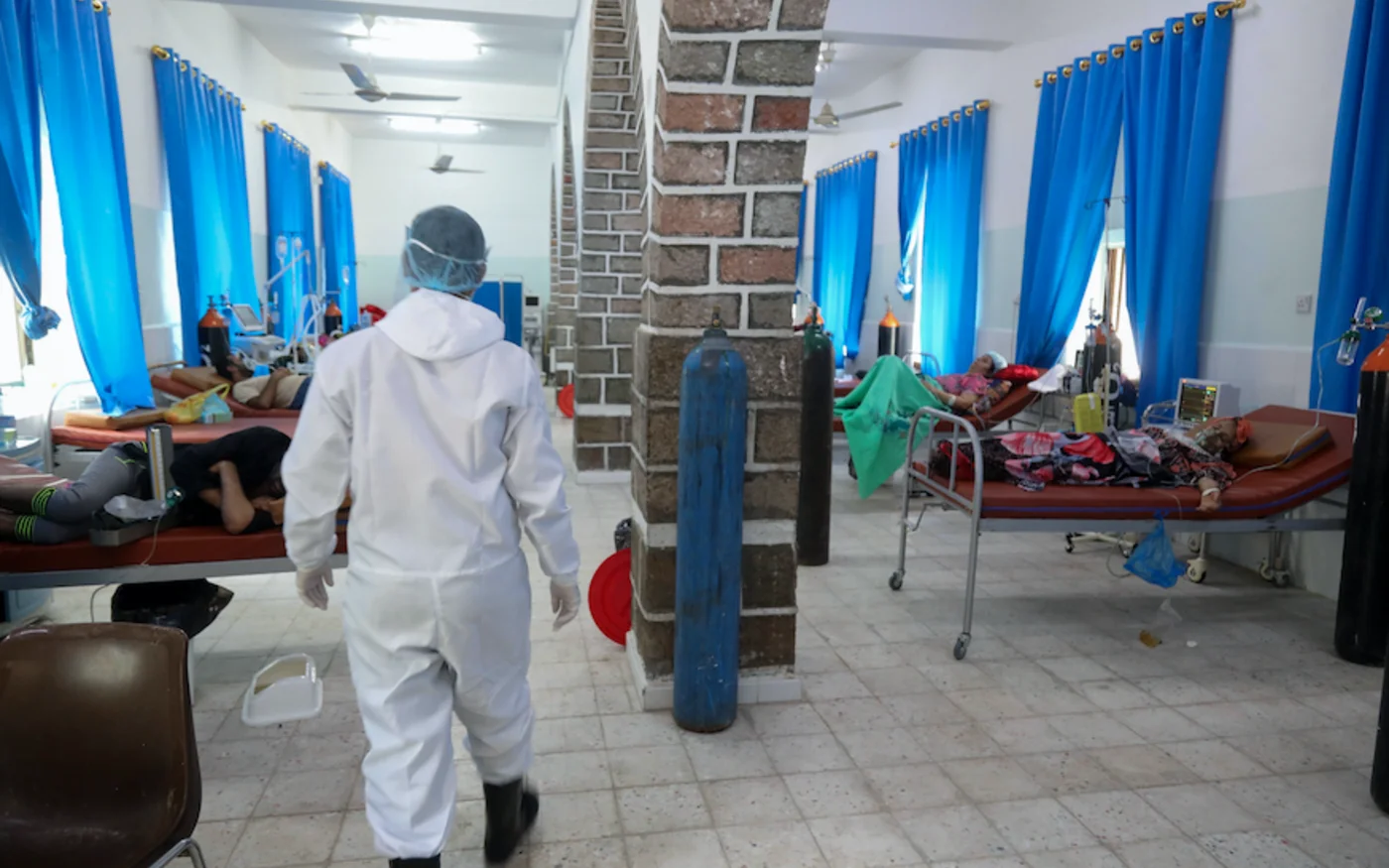 Un centre de quarantaine, où sont traités les patients atteints de COVID-19, à Taez, le 21 juin 2020 (AFP)