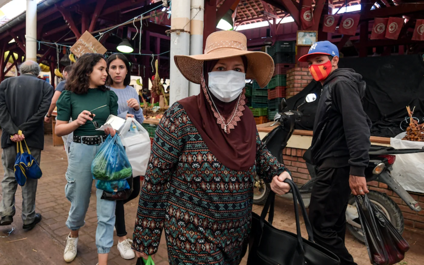 Le marché central, à Tunis, le 4 mai 2020 (AFP)