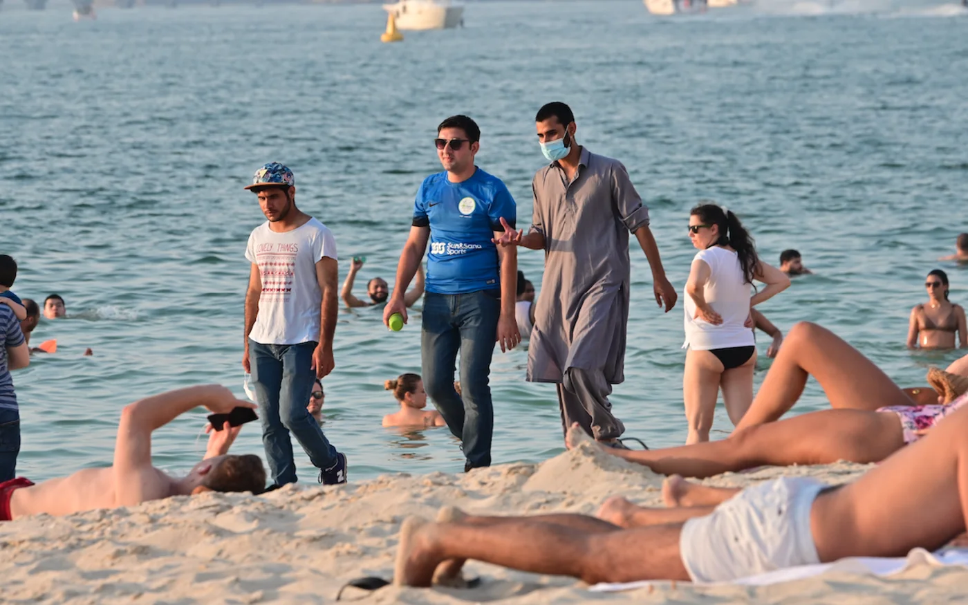 La plage de Jumeirah, à Dubaï, le 29 mai 2020 (AFP)