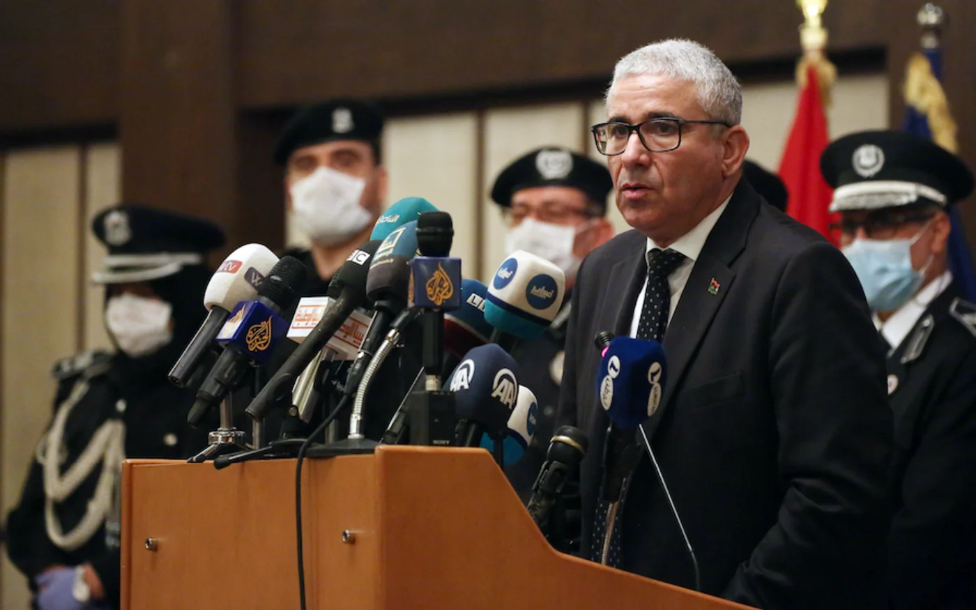 Fathi Bashagha ministre de l'intérieur du gouvernement d'accord national libyen (GNA), à Tripoli, le 22 avril 2020 (AFP)