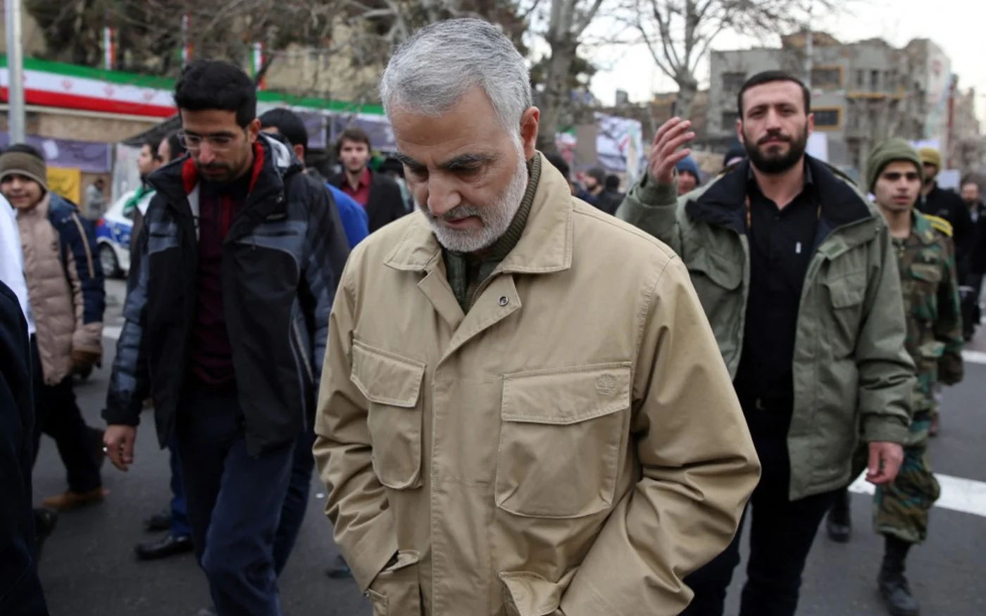 Le commandant de la force al-Qods iranienne, le général Qasem Soleimani, assiste à la célébration marquant le 37e anniversaire de la révolution islamique, le 11&nbsp;février&nbsp;2016 à Téhéran (AFP)