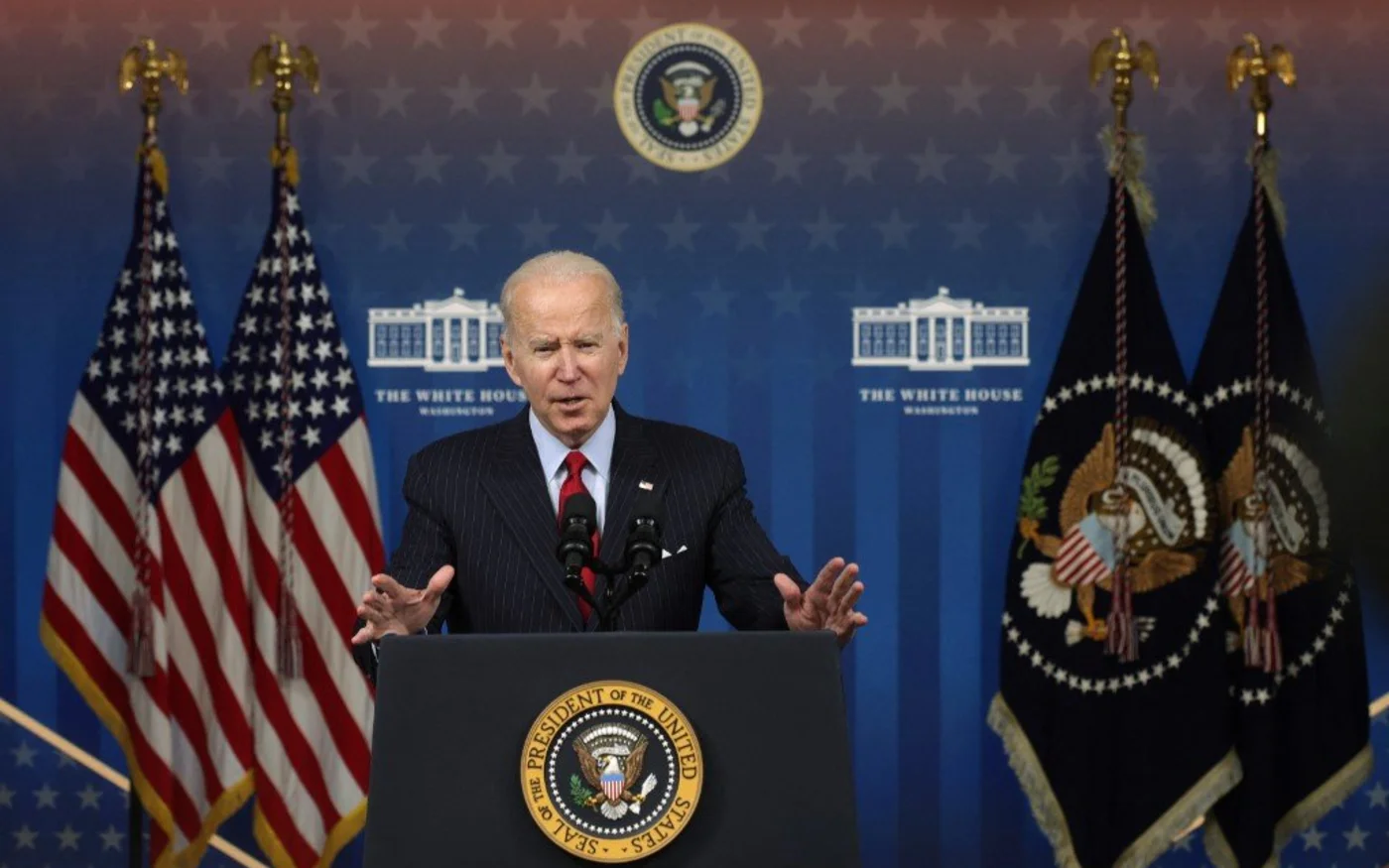Le président américain Joe Biden s’exprime à Washington, le 23&nbsp;novembre&nbsp;2021 (AFP)