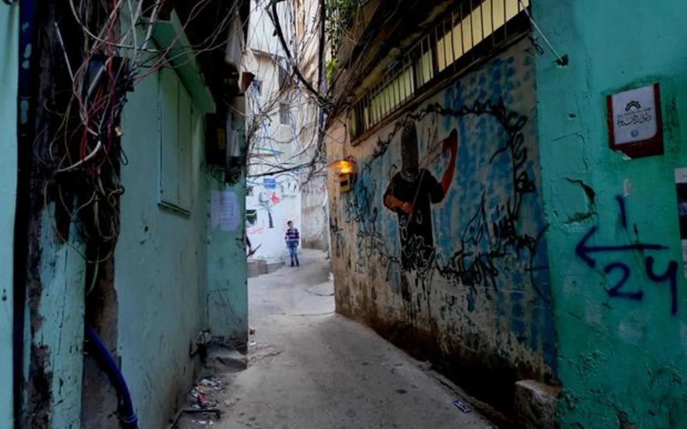Le camp de Bourj al-Barajneh à Beyrouth. Il abrite des milliers de réfugiés palestiniens et maintenant syriens (MEE/Dominika Ożyńska)