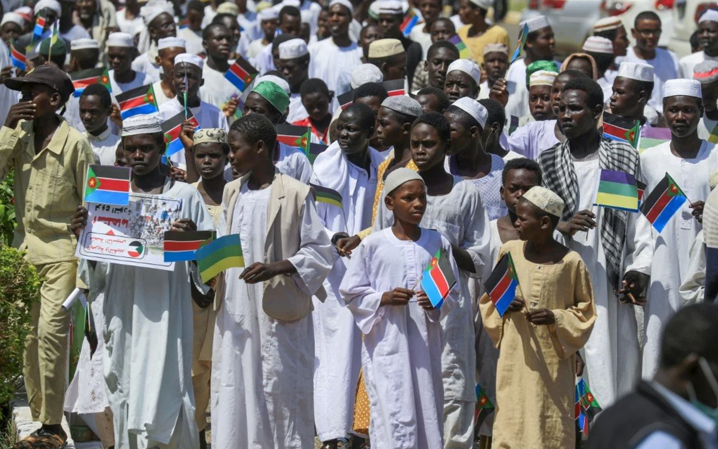 Des délégations se présentent à une conférence annonçant la formation d’une alliance distincte des FLC, le 2&nbsp;octobre&nbsp;2021 à Khartoum (AFP)
