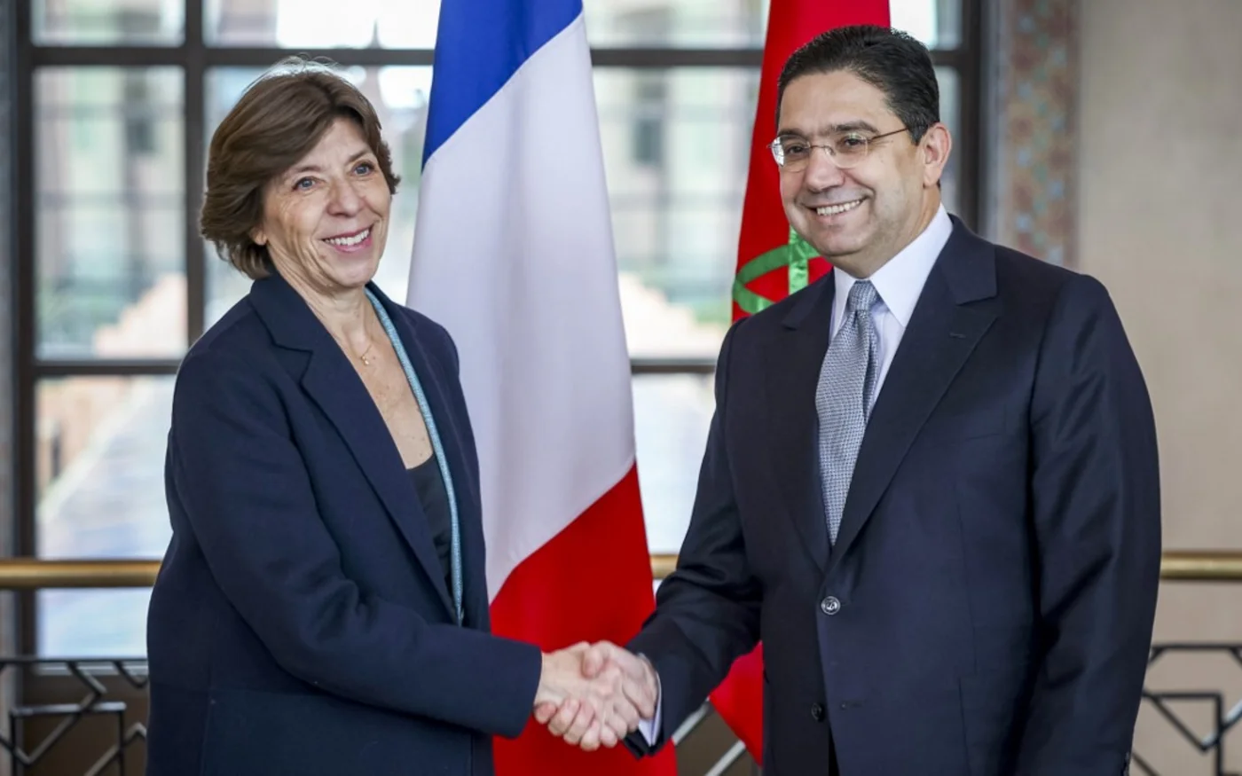 En décembre, la ministre française des Affaires étrangères, Catherine Colonna, s’est rendue au Maroc (ici avec son homologue Nasser Bourita) pour ranimer la relation bilatérale mise à mal, entre autres, par les restrictions imposées aux visas pour les Marocains (AFP/Fadel Senna)