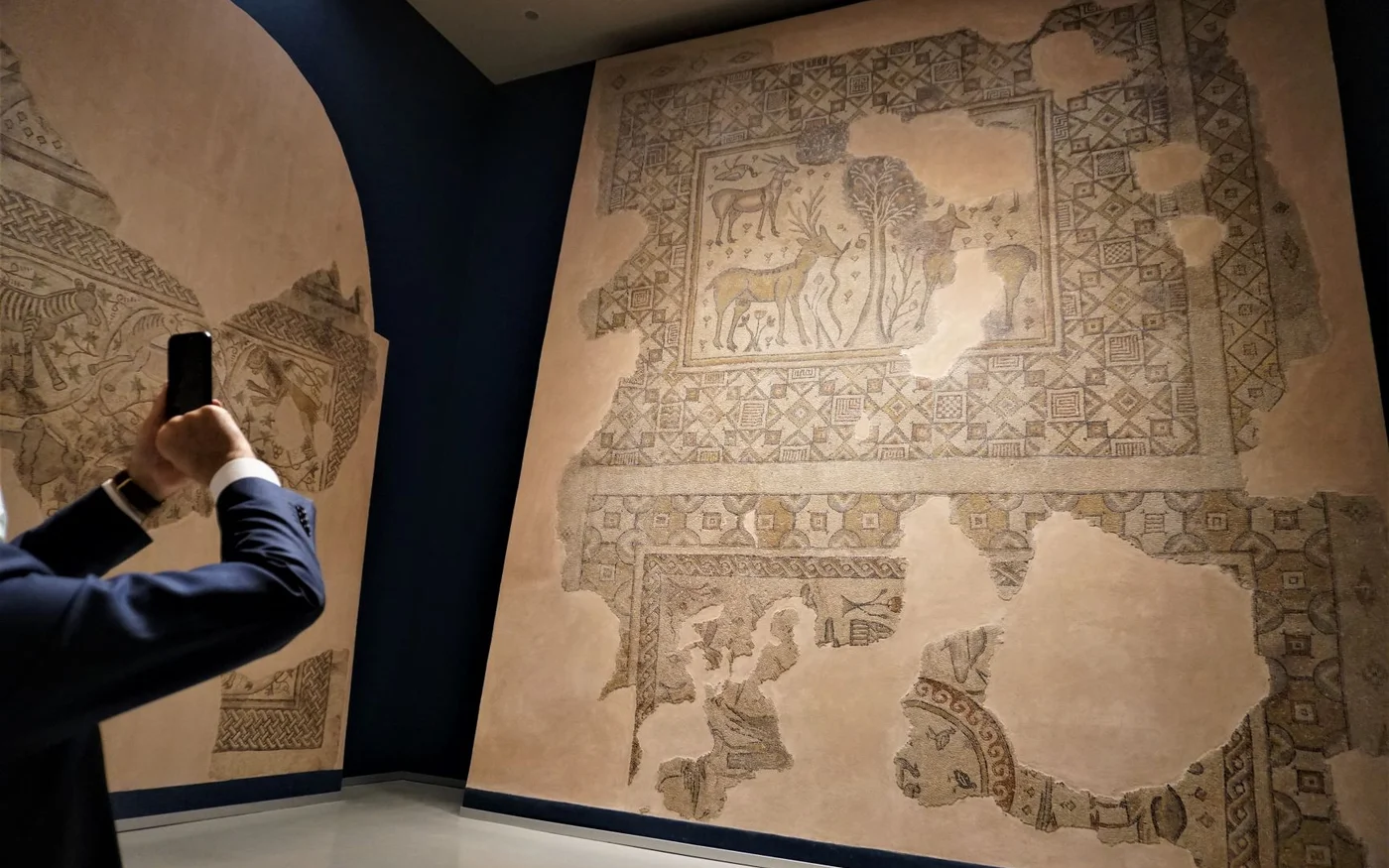 Découvertes par Huseyin Dinler dans le jardin de sa maison dans le village d’İncirli, les mosaïques représentant les gazelles sont exposées au musée d’archéologie de Hatay (MEE/Nimet Kıraç)