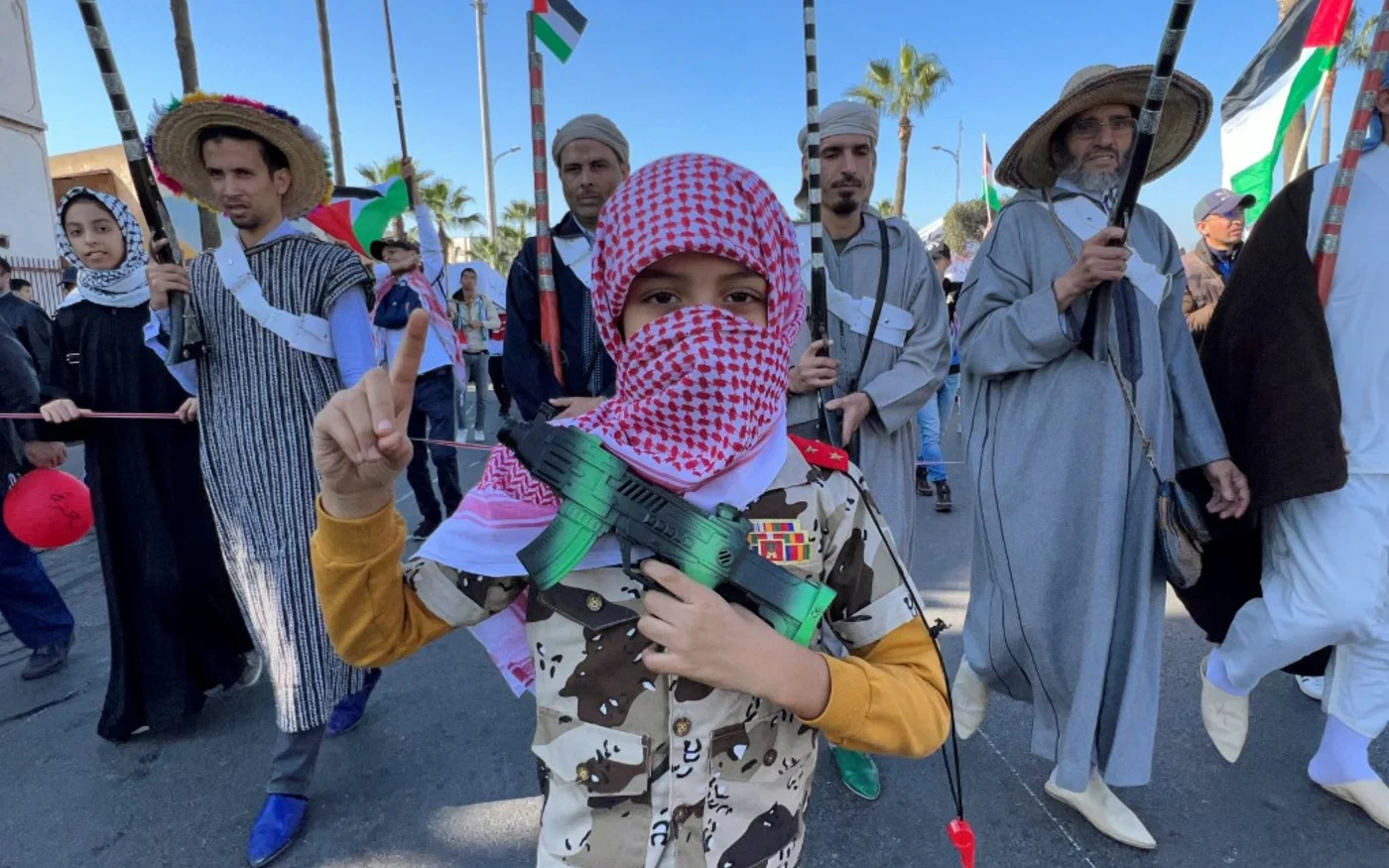 Manifestation de solidarité avec les Palestiniens, le 26 novembre à Casablanca (AFP)