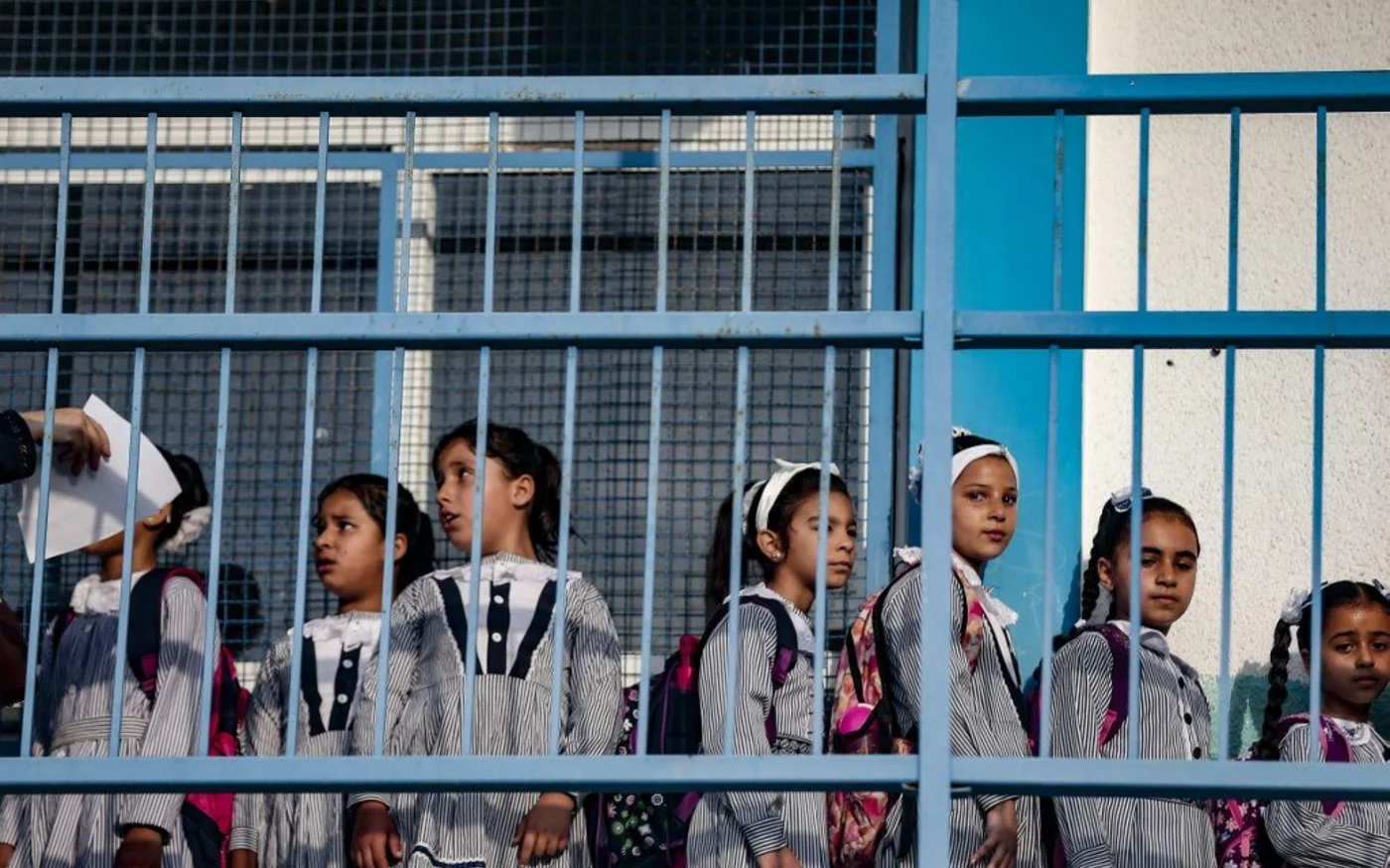 École gérée par l’ONU dans le camp de réfugiés de Jabalia, dans la bande de Gaza, le 8 août (AFP)