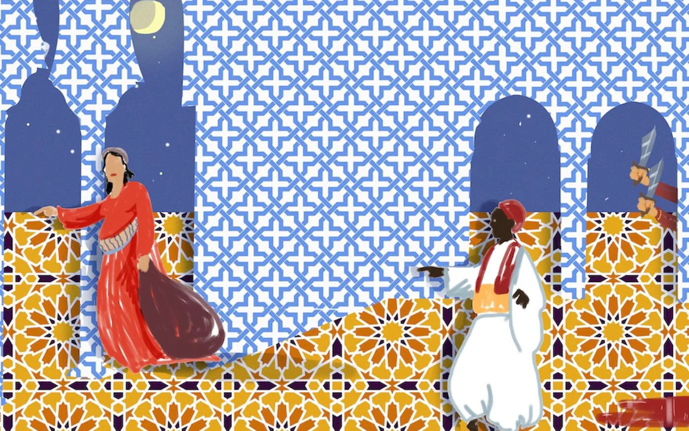 Walid Saif ne cache pas son mépris pour la réalité arabe actuelle, plaçant ses personnages principaux dans un cadre historique révolu (illustration&nbsp;: Saad)