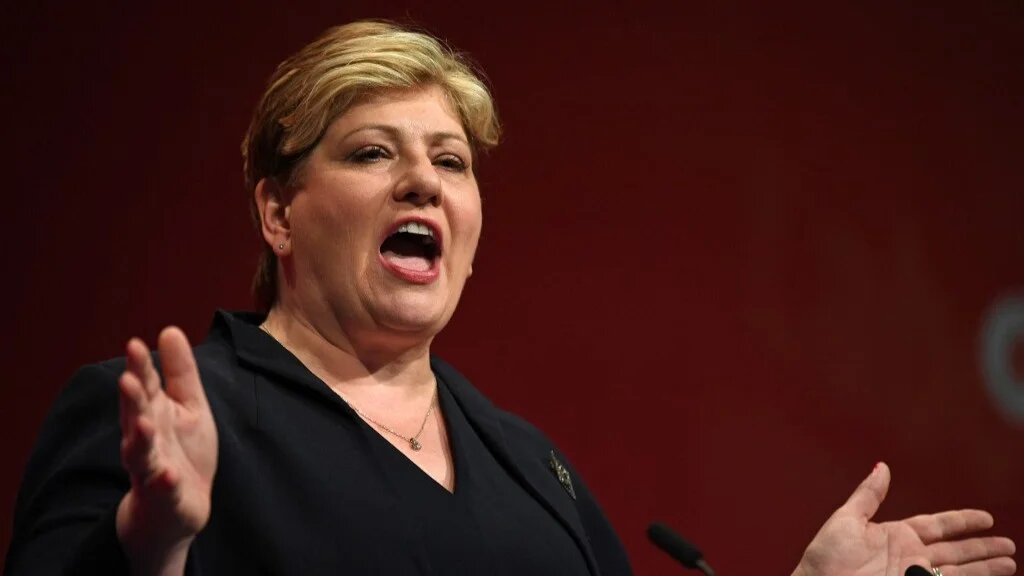 Emily Thornberry delivers a speech during the Labour party conference in Brighton, England on 23 September 2019 (AFP)