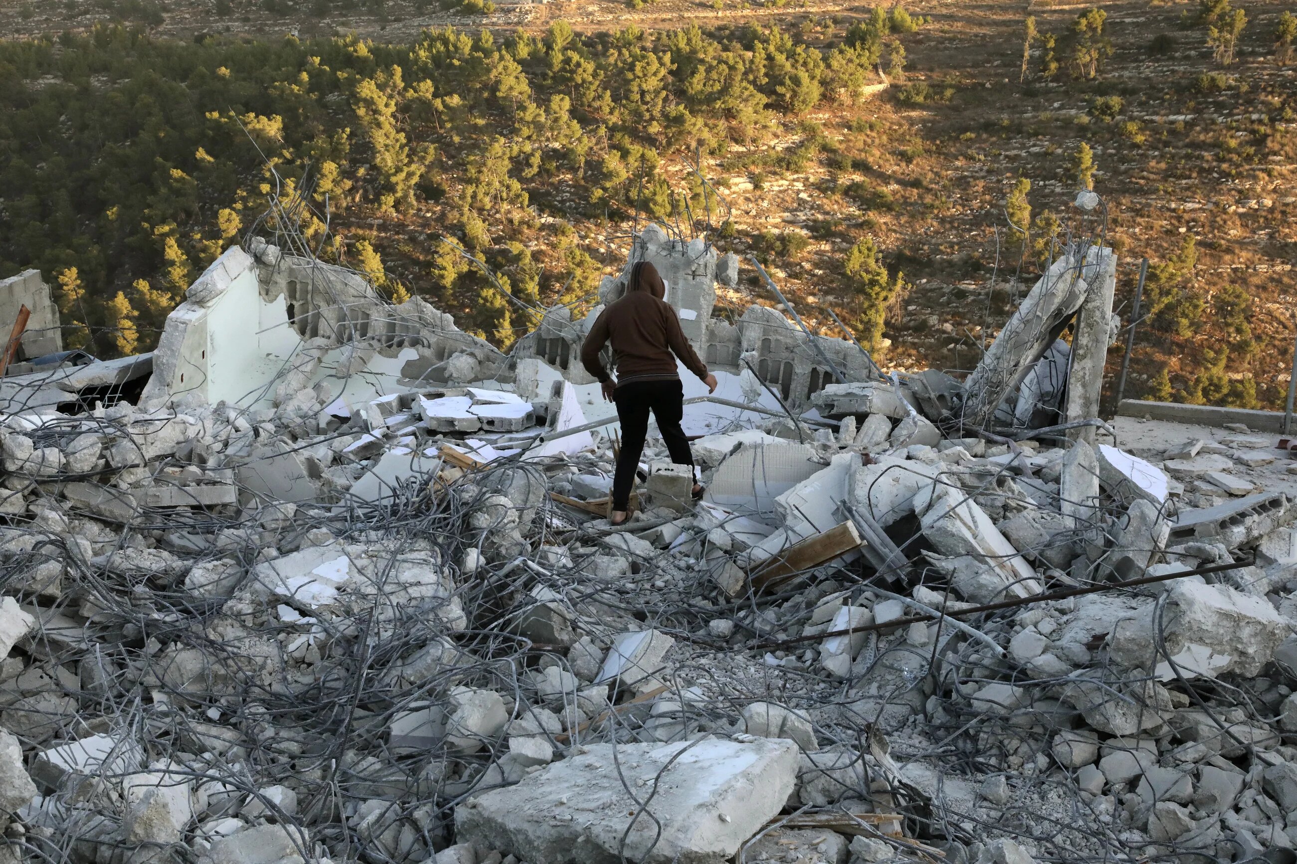 The rubble following a Palesinian home demolition