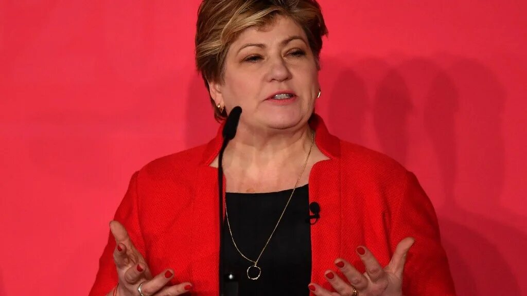Emily Thornberry sets out her vision for the Labour Party during a leadership hustings event in Liverpool, UK, on 18 January 2020 (AFP)