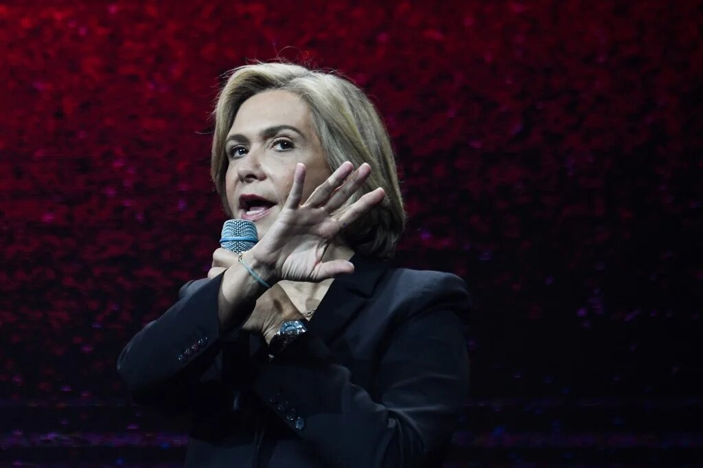 Valérie Pécresse lors d’un débat organisé par le magazine d’extrême droite Valeurs Actuelles, à Paris, le 22 mars 2022 (AFP, Alain Jocard)