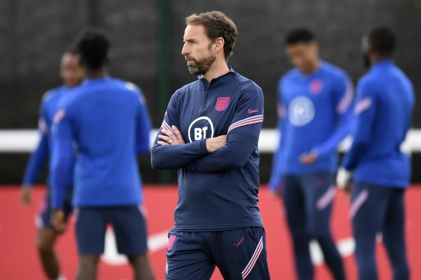 Le sélectionneur anglais Gareth Southgate avait déjà émis des doutes au sujet du bilan du Qatar en matière de droits des travailleurs (AFP)