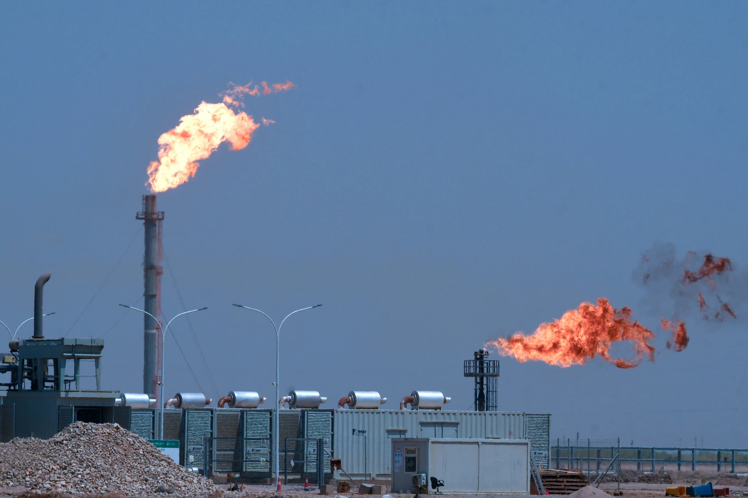 Al-Gharraf oil field in Iraq's southern Dhi Qar governorate, on 24 August 2022 (AFP)